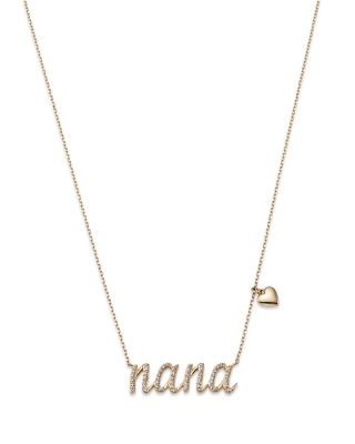 Bloomingdale's Fine Collection Diamond Nana Necklace in 14K Yellow Gold, 0.17 tcw