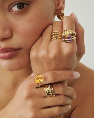 Bloomingdale's Fine Collection Amethyst East-West Ring in 14K Yellow Gold