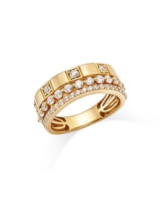Bloomingdale's Fine Collection Diamond Stack Look Statement Ring in 14K Yellow Gold, 0.75 tcw