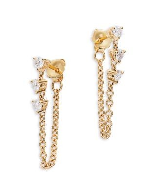 Bloomingdale's Fine Collection Diamond Chain Hoop Earrings in 14K Yellow Gold, 0.375 tcw