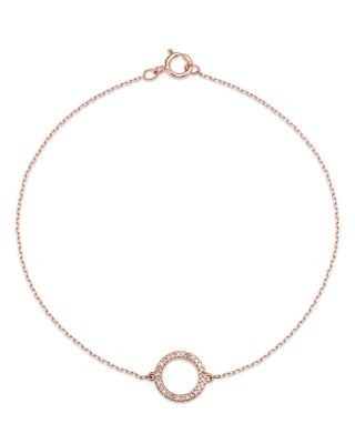 Bloomingdale's Fine Collection Diamond Circle Link Bracelet in 14K Rose Gold, 0.08 tcw