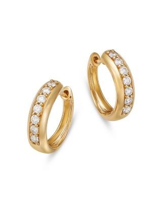 Bloomingdale's Fine Collection Diamond Huggie Hoop Earrings in 14K Yellow Gold, 0.5 tcw