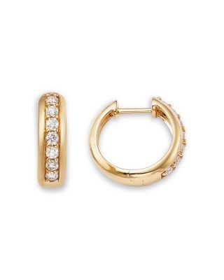 Bloomingdale's Fine Collection Diamond Huggie Hoop Earrings in 14K Yellow Gold, 0.5 tcw