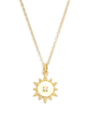 Aqua Sun Pendant Necklace, 15-17 - Exclusive