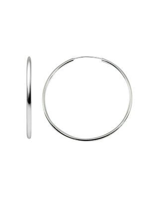 Aqua Large Hoop Earrings in Sterling Silver - Exclusive