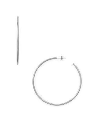 Aqua Large Hoop Earrings in Sterling Silver - Exclusive