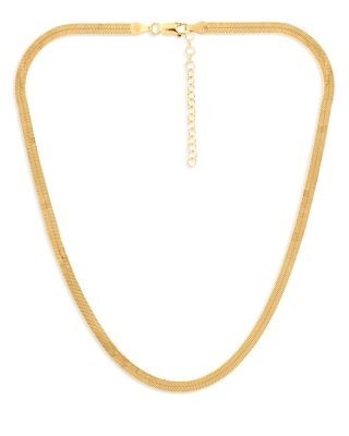 Aqua Herringbone Chain Necklace, 16 - Exclusive