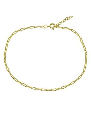 Aqua Paper Clip Chain Ankle Bracelet - Exclusive