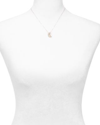 Aqua Moon Pendant Necklace, 15-17 - Exclusive