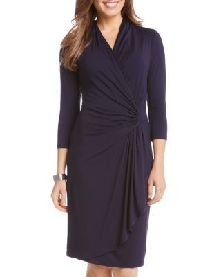 Karen Kane Cascade Faux Wrap Dress