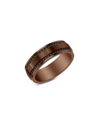 Bloomingdale's Fine Collection Men's Black Sapphire Band in Brown Tungsten