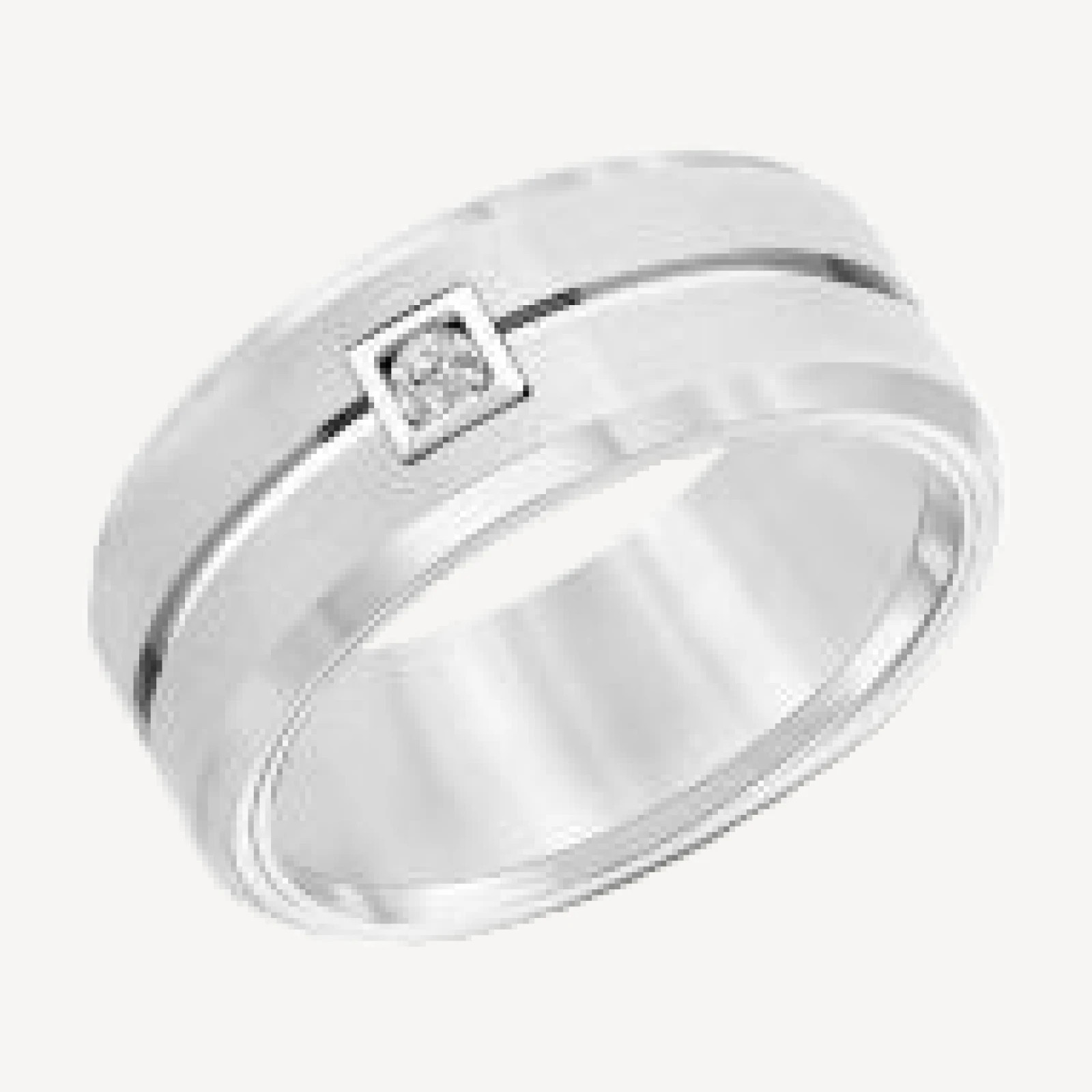 Bloomingdale's Fine Collection Men's Diamond Bevel Edge Band in White Tungsten, 0.10 tcw