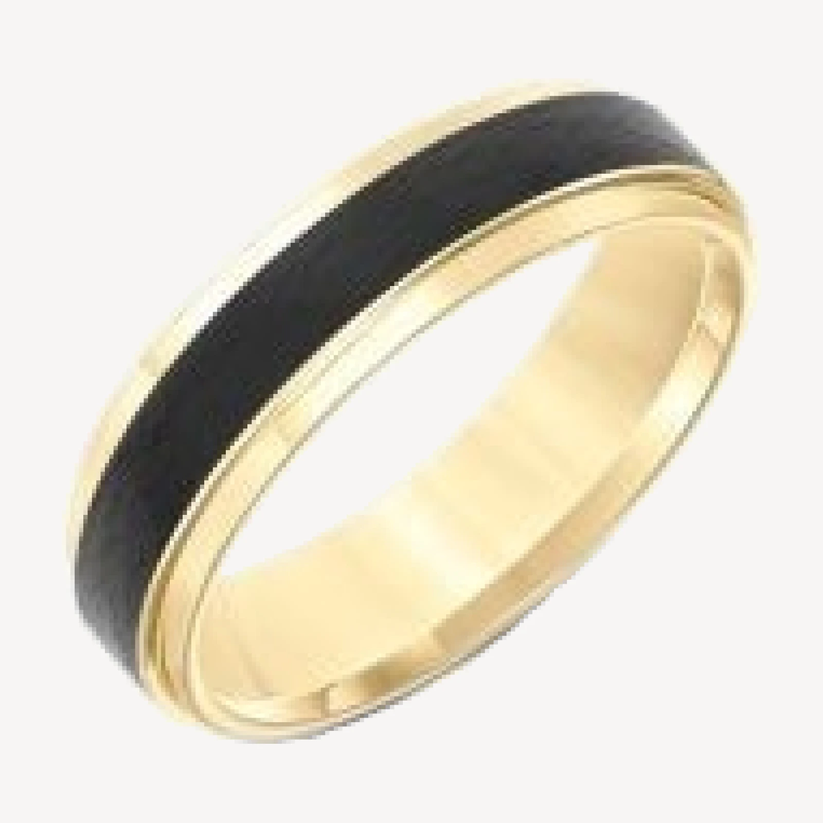 Bloomingdale's Fine Collection Men's Bevel Edge Band in Yellow & Black Tungsten