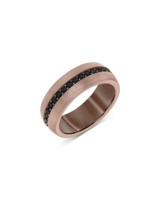 Bloomingdale's Fine Collection Men's Black Sapphire Eternity Band in Brown Tungsten