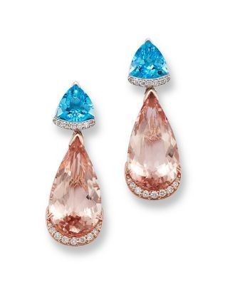 Bloomingdale's Fine Collection 14K Rose Gold Morganite Drop Earrings
