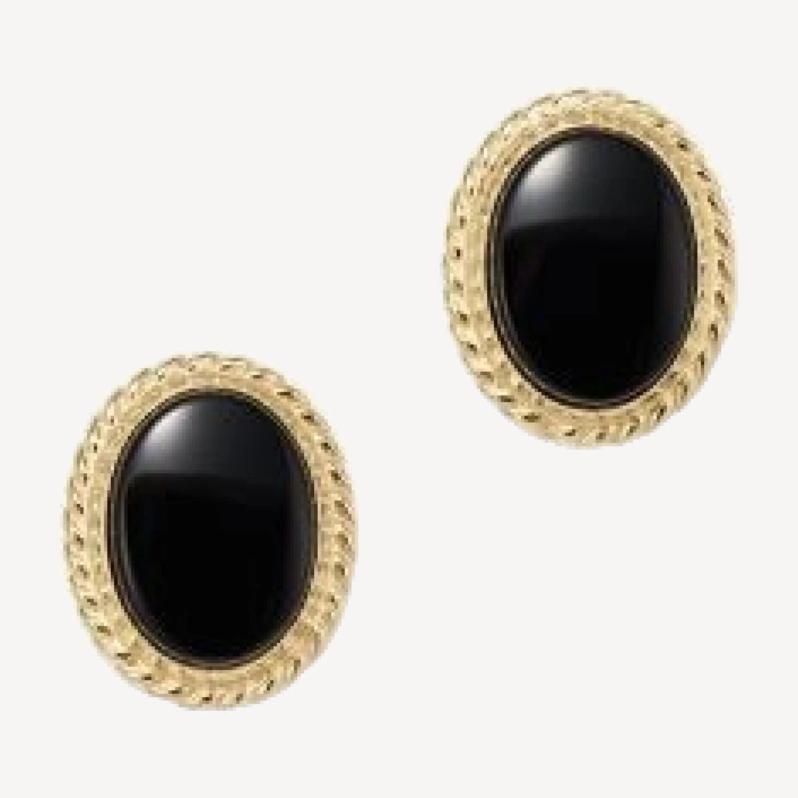 Onyx Bezel Set Small Stud Earrings in 14K Yellow Gold