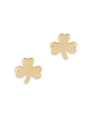 Bloomingdale's Fine Collection Small Clover Stud Earrings in 14K Yellow Gold
