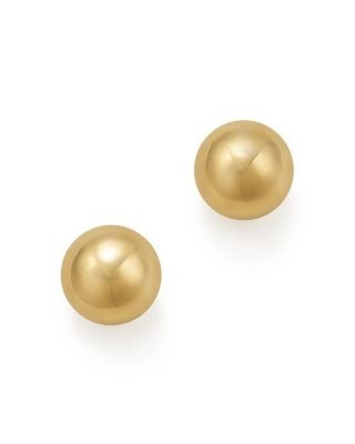 14K Yellow Gold Ball Stud Earrings