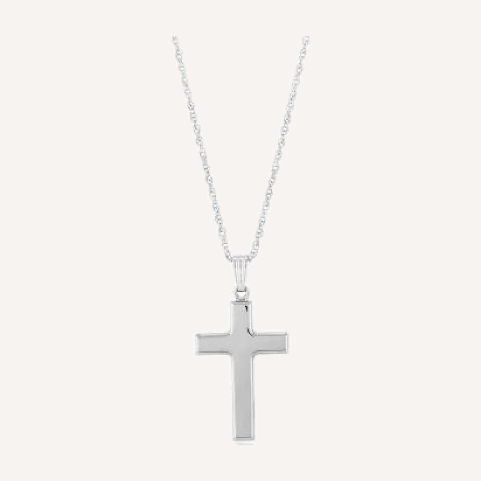 Bloomingdale's Fine Collection Polished Cross Pendant Necklace in 14K White Gold, 18