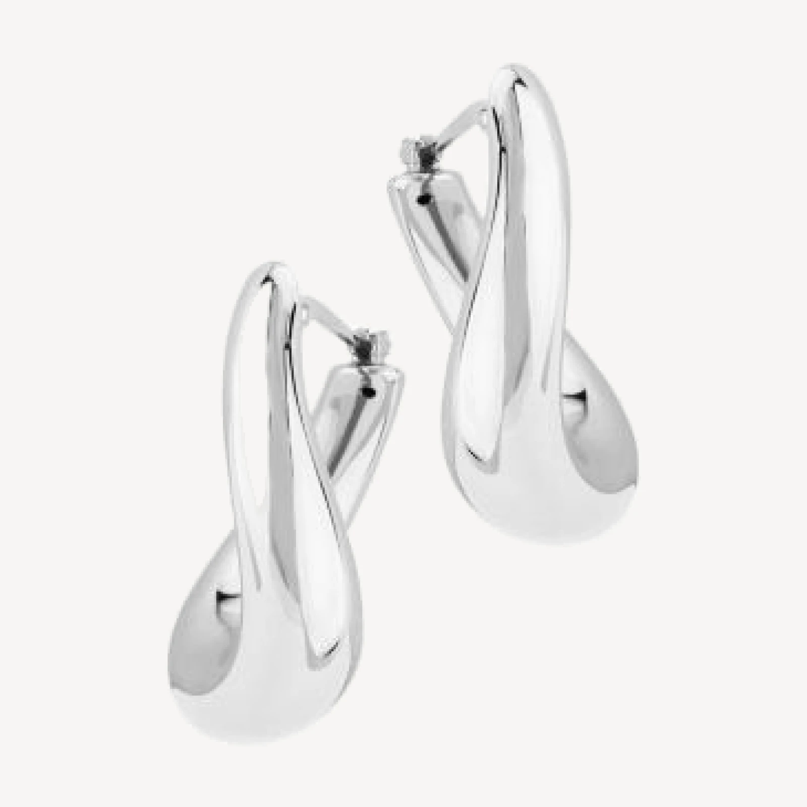 Bloomingdale's Fine Collection Oval Twist Hoop Earrings in 14K White Gold