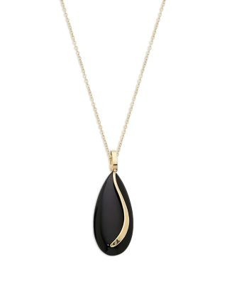 Bloomingdale's Fine Collection 14K Yellow Gold Onyx Almond Pendant Necklace, 18
