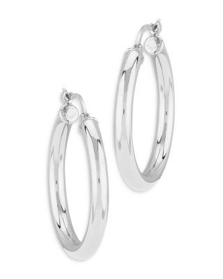 Bloomingdale's Fine Collection Tube Hoop Earrings in Sterling Silver