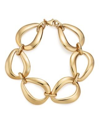 14K Yellow Gold Pear Shape Link Bracelet