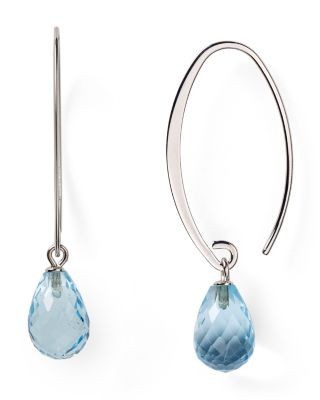 Sterling Silver & Blue Topaz Drop Earrings