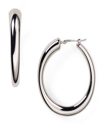 Sterling Silver Oval Hoop Earrings