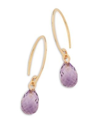 Bloomingdale's Fine Collection Amethyst Briolette Mini Sweep Drop Earrings in 14K Yellow Gold