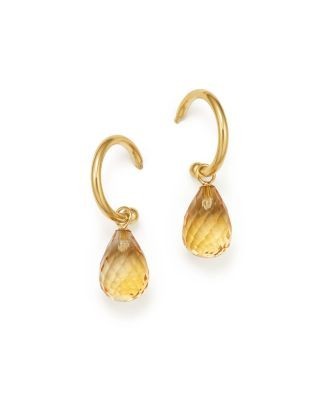 Bloomingdale's Fine Collection Citrine Briolette Hoop Drop Earrings in 14K Yellow Gold