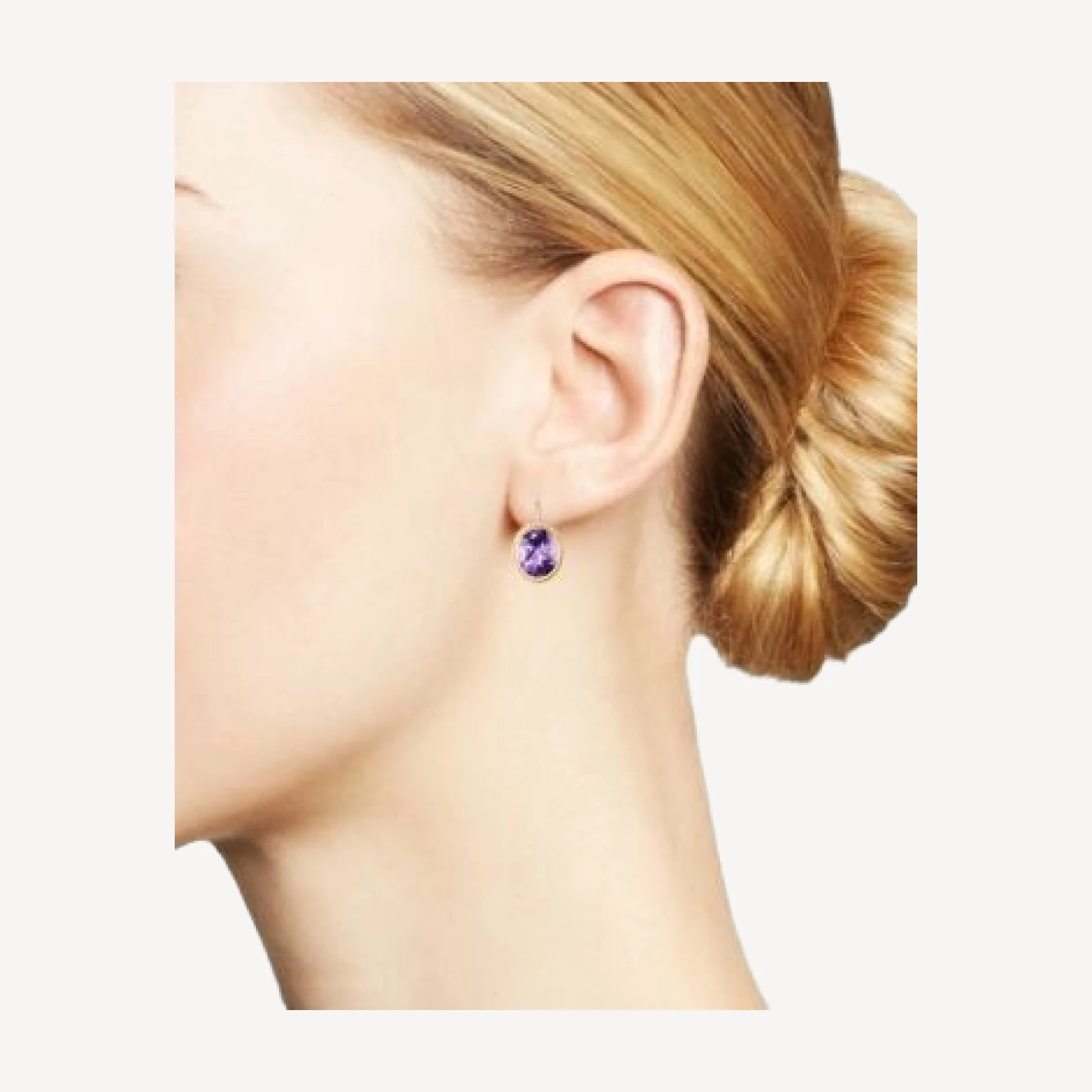 Bloomingdale's Fine Collection Amethyst Bezel-Set Earrings in 14K Yellow Gold
