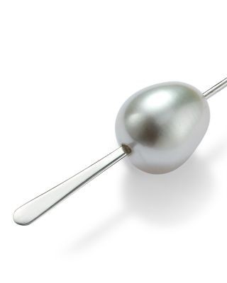 Sterling Silver and Cultured Freshwater Pearl Threader Earrings, 9mm
