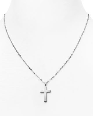 Sterling Silver Polish Cross Necklace, 16