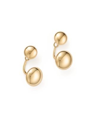 14K Yellow Gold Ball Ear Jackets