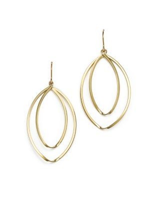14K Yellow Gold Double Twist Drop Earrings