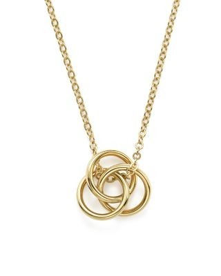 14K Yellow Gold Love Knot Necklace, 18
