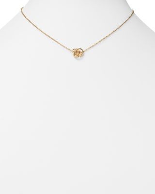 14K Yellow Gold Love Knot Necklace, 18