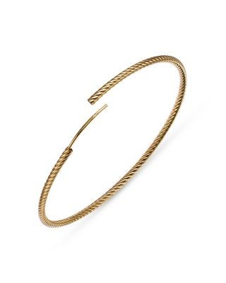 14K Yellow Gold Twisted Endless Hoop Earrings