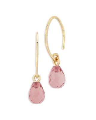 Bloomingdale's Fine Collection Rose Quartz Briolette Sweep Threader Earrings in 14K Yellow Gold