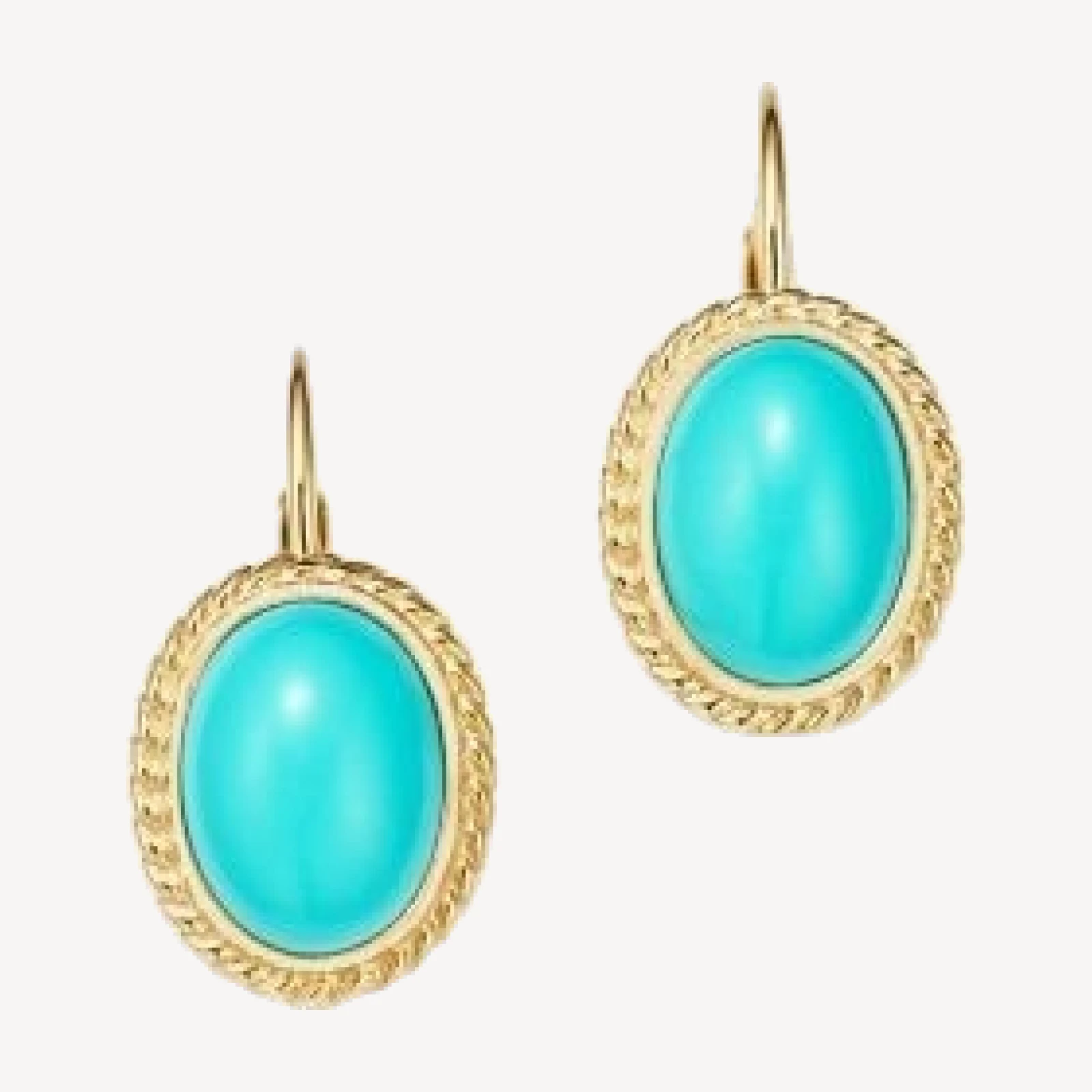 Bloomingdale's Fine Collection Turquoise Bezel Set Earrings in 14K Yellow Gold