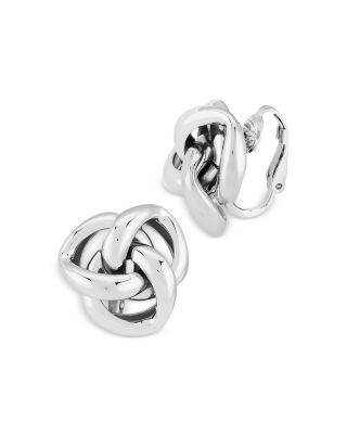 Bloomingdale's Fine Collection Sterling Silver Knot Clip-On Stud Earrings