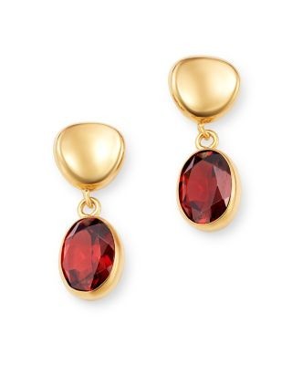 Bloomingdale's Fine Collection Garnet Oval Drop Earrings in 14K Yellow Gold