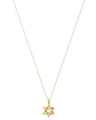 Bloomingdale's Fine Collection Star of David Pendant Necklace in 14K Yellow Gold, 18