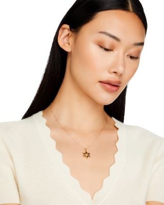 Bloomingdale's Fine Collection Star of David Pendant Necklace in 14K Yellow Gold, 18