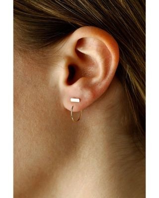 Bloomingdale's Fine Collection Bar Front to Back Hoop Earrings in 14K Yellow Gold