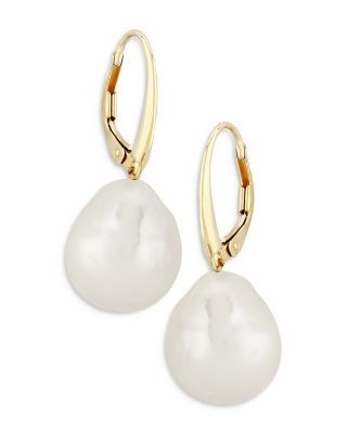 Bloomingdale's Fine Collection Baroque Cultured Pearl Drop Earrings in 14K Yellow Gold