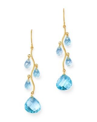 Bloomingdale's Fine Collection Blue Topaz Chandelier Earrings in 14K Yellow Gold