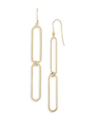 Bloomingdale's Fine Collection Paper Clip Drop Earrings in 14K Yellow Gold