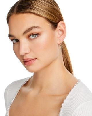 Bloomingdale's Fine Collection Diamond Star & Moon Dangle Hoop Earrings in 14K Yellow Gold, 0.02 tcw